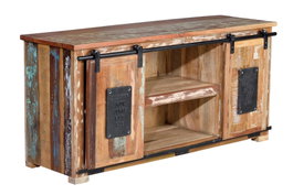 GINER Y COLOMER Mueble de TV multicolor en madera reciclada